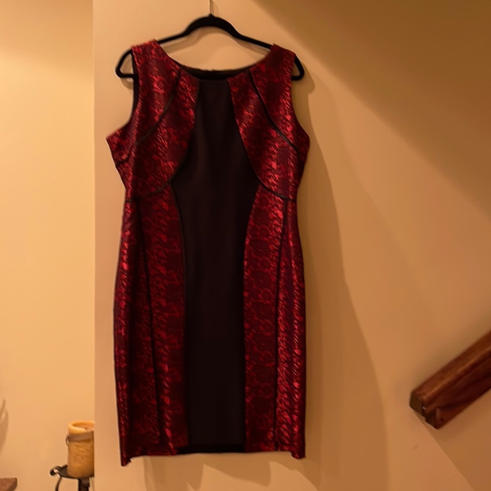 Red and black party dress